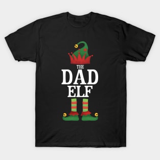 Dad Elf Matching Family Group Christmas Party Pajamas Daddy Papa Fathers Day T-Shirt